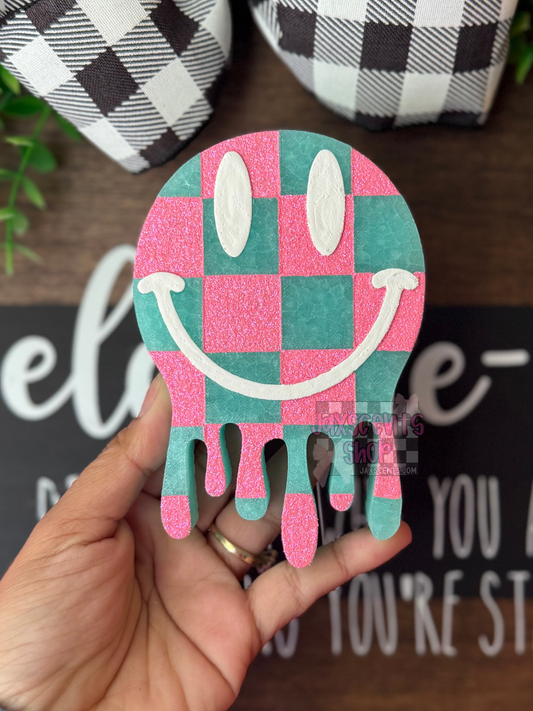 Checkered smiley Car Freshie