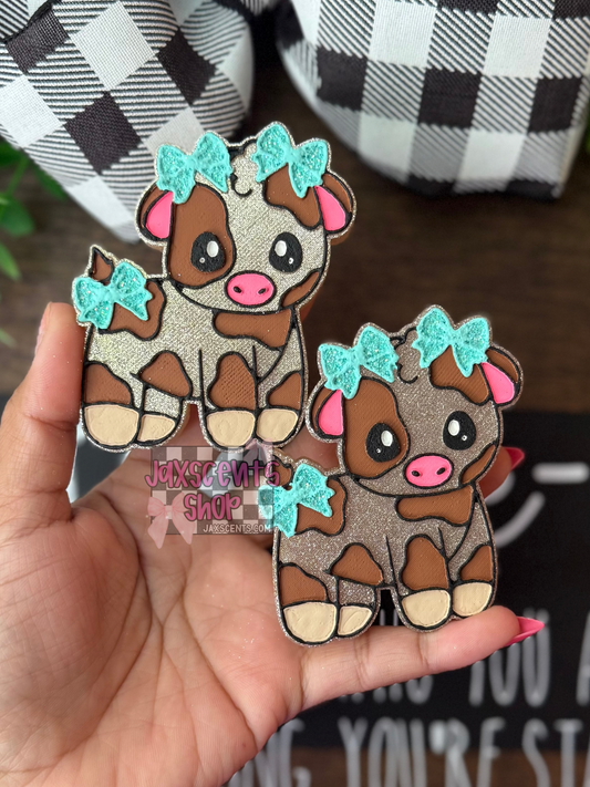 Cow With Bows Car Freshie VENT CLIPS