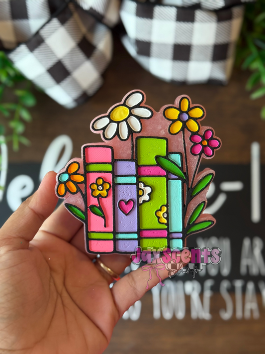 Books And Flowers Car Freshie