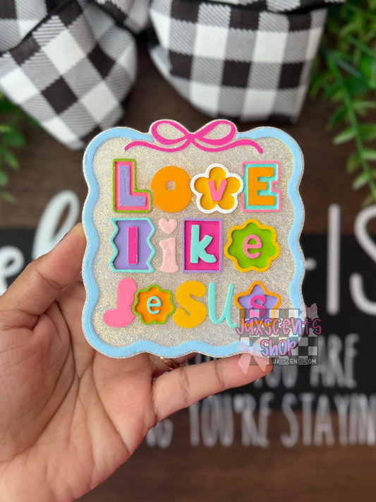 Love Like Jesus Frame with Bow Car Freshie