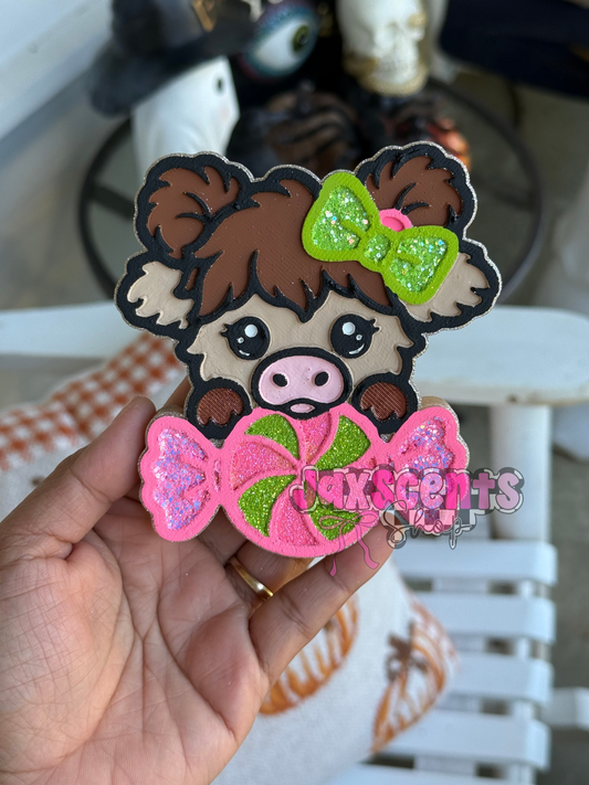 Peppermint Highland Cow Car Freshie