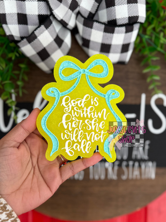 God Is Within Her Bow Frame Car Freshie