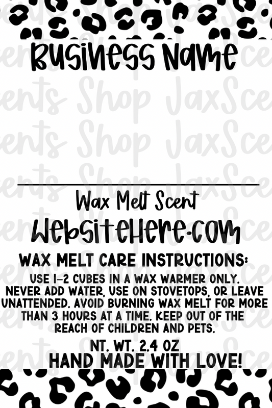 2x3 Leopard/Cheetah Wax Melt Scent Labels