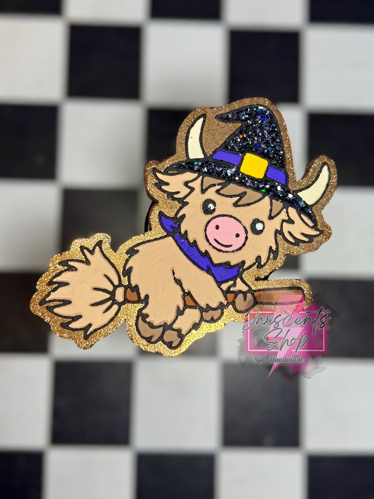 Highland Cow Witch Broom Stick