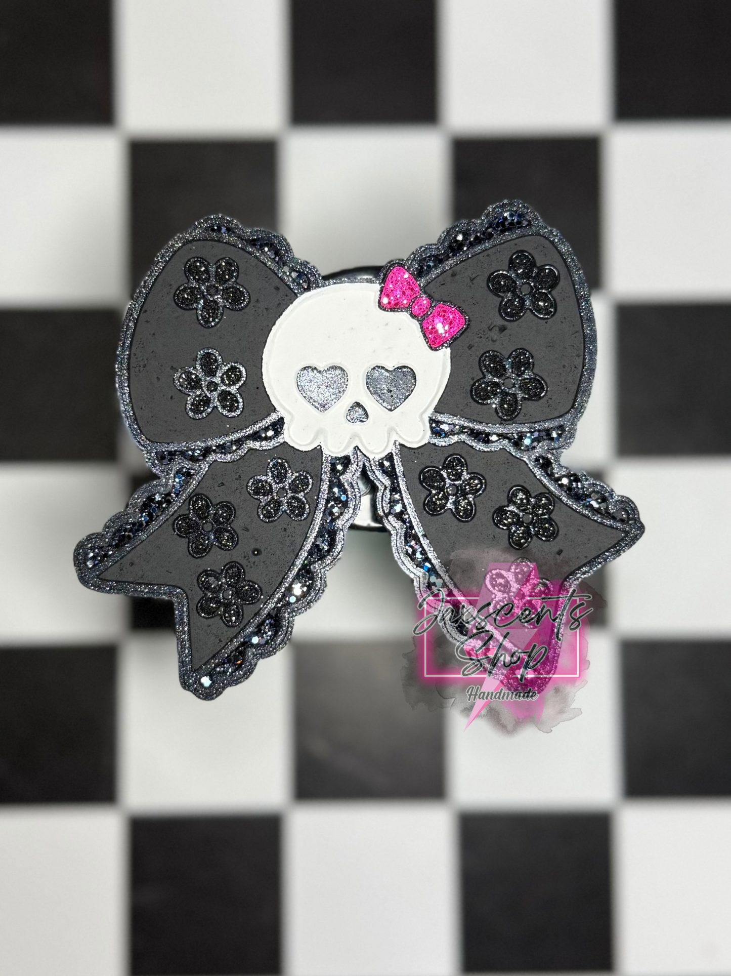 Skull Flower Bow