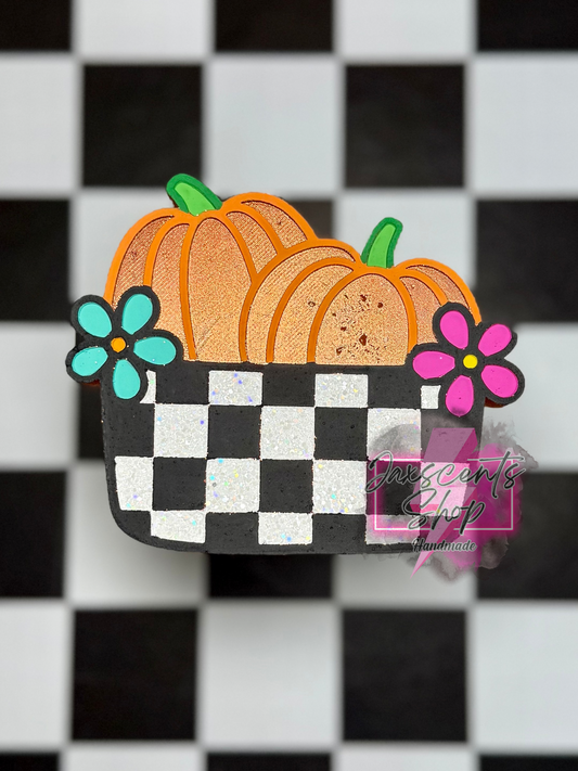 Checkered Pumpkin Basket